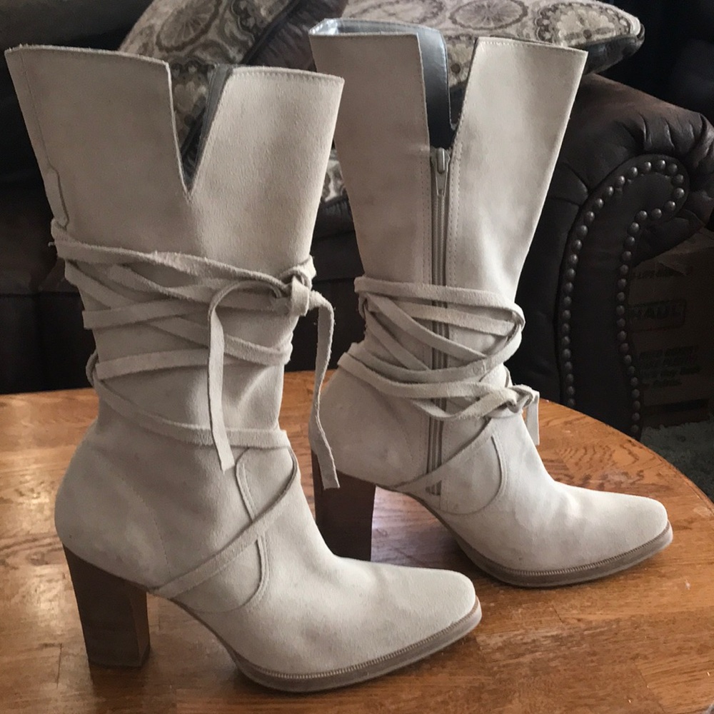 Candies Genuine Leather Wrap Boots